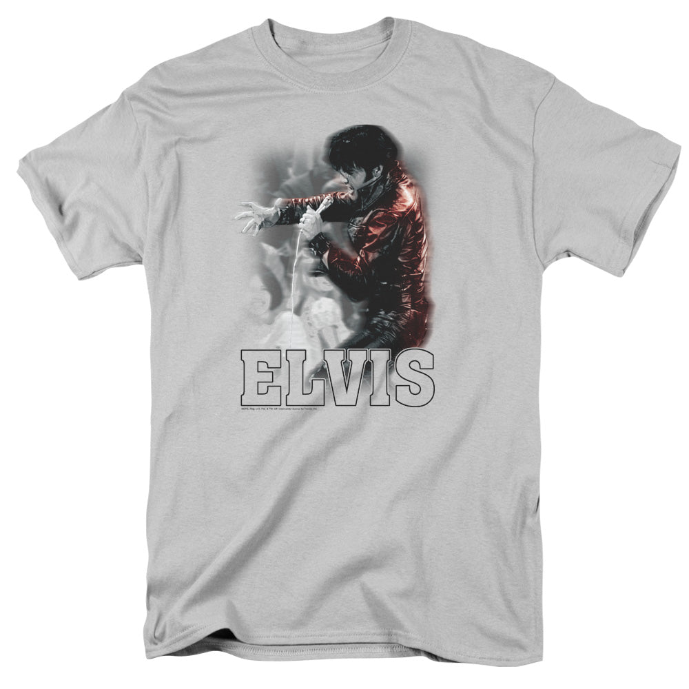 ELVIS PRESLEY/BLACK LEATHER - S/S ADULT 18/1 - SILVER