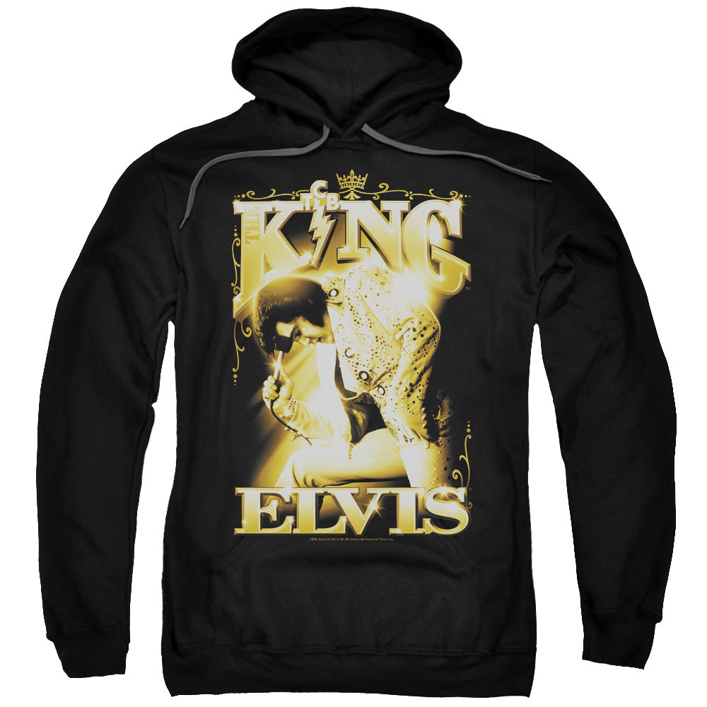 ELVIS PRESLEY/THE KING - ADULT PULLOVER HOODIE - BLACK