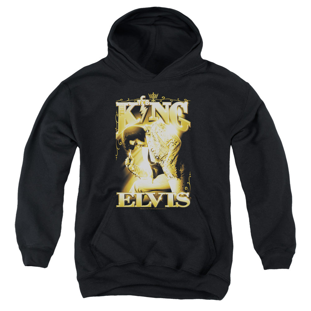 ELVIS PRESLEY/THE KING - YOUTH PULLOVER HOODIE - BLACK