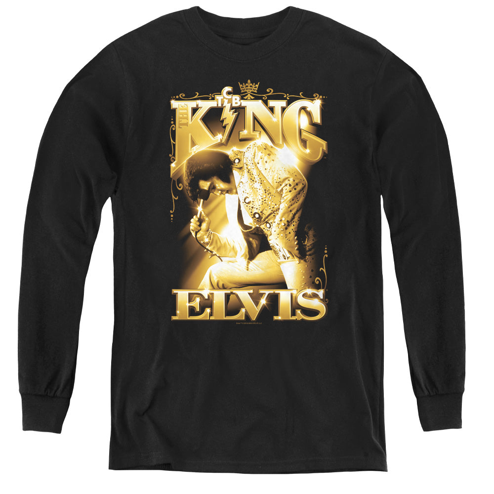 ELVIS PRESLEY/THE KING - YOUTH LONG SLEEVE TEE - BLACK