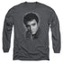 ELVIS PRESLEY/GREY PORTRAIT - L/S ADULT 18/1 - CHARCOAL