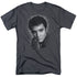 ELVIS PRESLEY/GREY PORTRAIT - S/S ADULT 18/1 - CHARCOAL