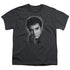 ELVIS PRESLEY/GREY PORTRAIT - S/S YOUTH 18/1 - CHARCOAL
