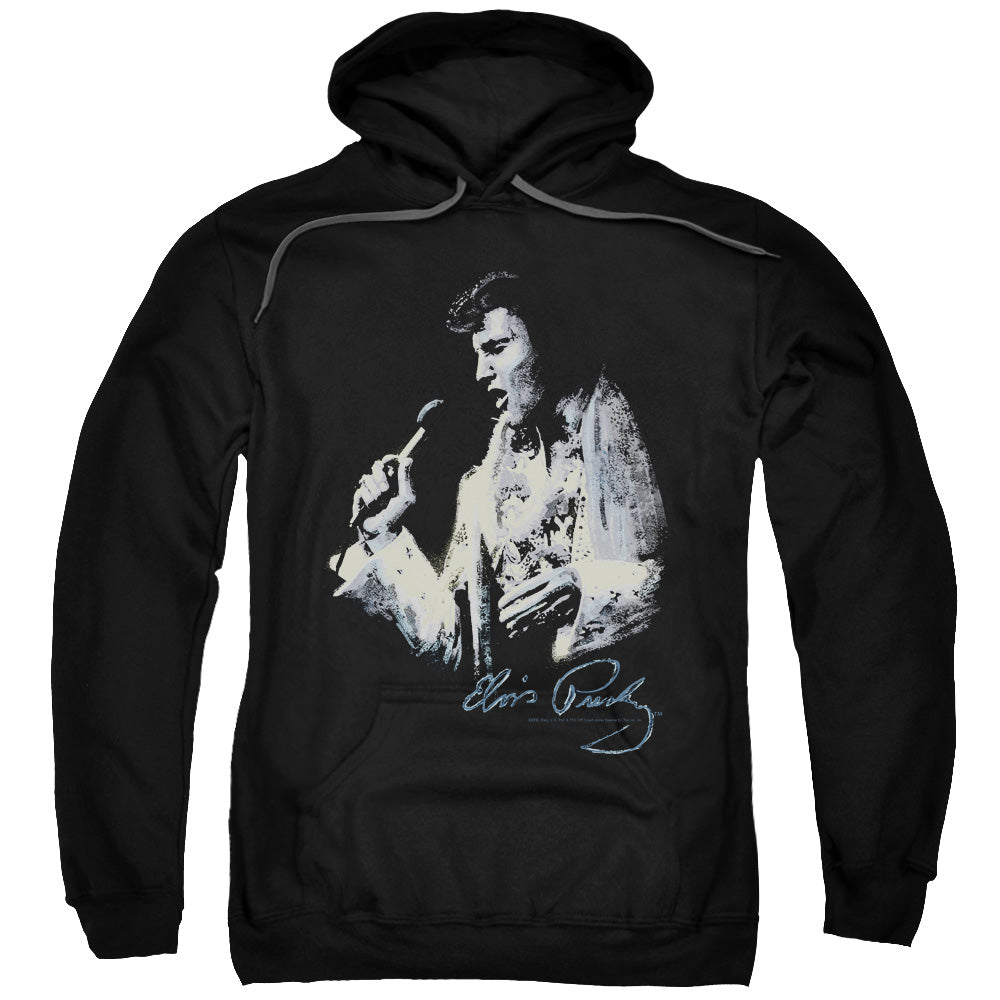 ELVIS PRESLEY/PAINTED KING - ADULT PULLOVER HOODIE - BLACK