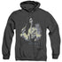 ELVIS PRESLEY/PAINTED KING - ADULT HEATHER HOODIE - BLACK