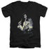 ELVIS PRESLEY/PAINTED KING - S/S ADULT V-NECK 30/1 - BLACK