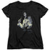ELVIS PRESLEY/PAINTED KING - S/S WOMENS TEE - BLACK