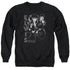 ELVIS PRESLEY/LEATHERED - ADULT CREWNECK SWEATSHIRT - BLACK