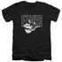 ELVIS PRESLEY/WHITE GLOW - S/S ADULT V-NECK 30/1 - BLACK