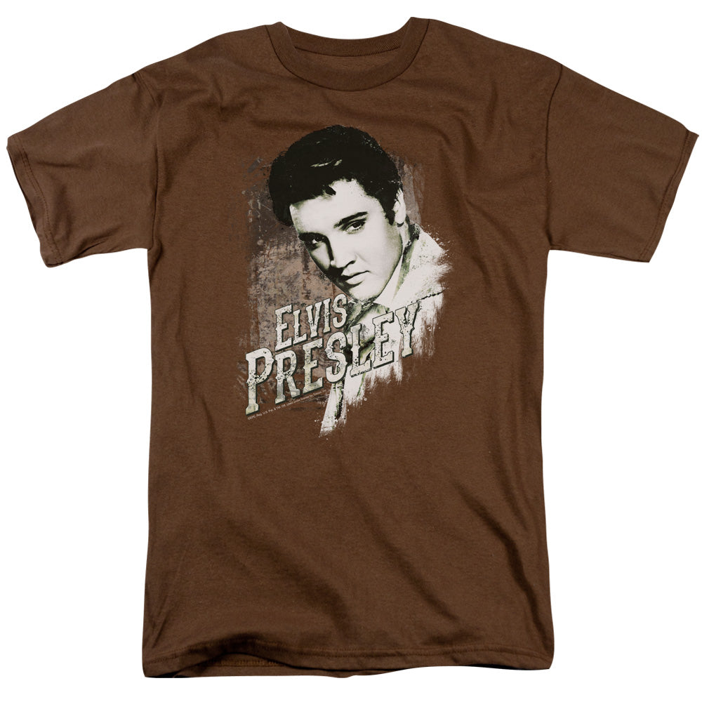 ELVIS PRESLEY/RUGGED ELVIS - S/S ADULT 18/1 - COFFEE