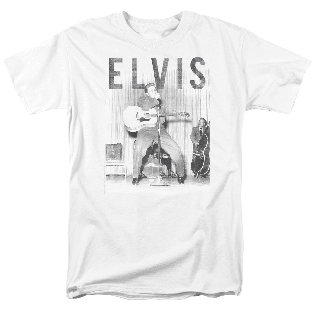 ELVIS PRESLEY/WITH THE BAND - S/S ADULT 18/1  -  WHITE