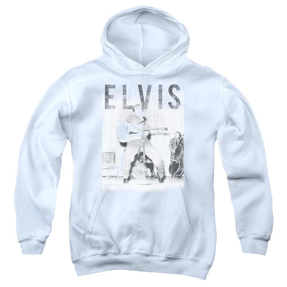 ELVIS PRESLEY/WITH THE BAND - YOUTH PULLOVER HOODIE - WHITE