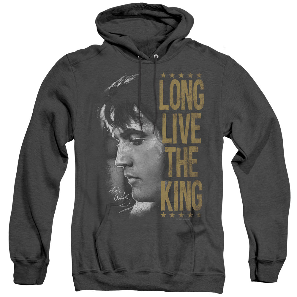 ELVIS PRESLEY/LONG LIVE THE KING - ADULT HEATHER HOODIE - BLACK