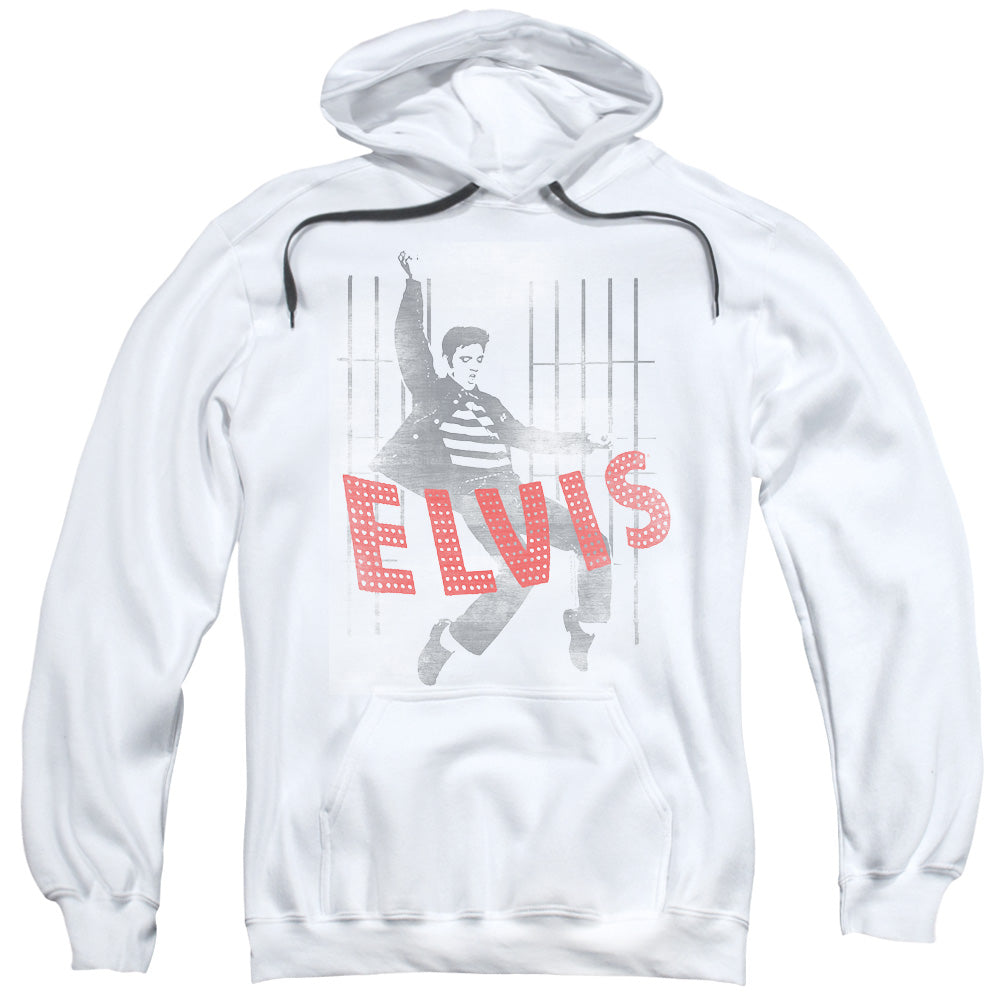 ELVIS PRESLEY/ICONIC POSE - ADULT PULLOVER HOODIE - WHITE