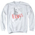 ELVIS PRESLEY/ICONIC POSE - ADULT CREWNECK SWEATSHIRT - WHITE