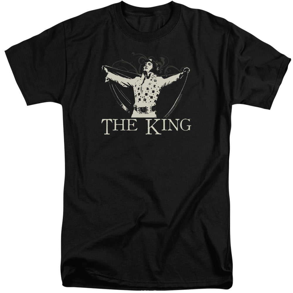 ELVIS PRESLEY/ORNATE KING - S/S ADULT TALL 18/1 - BLACK