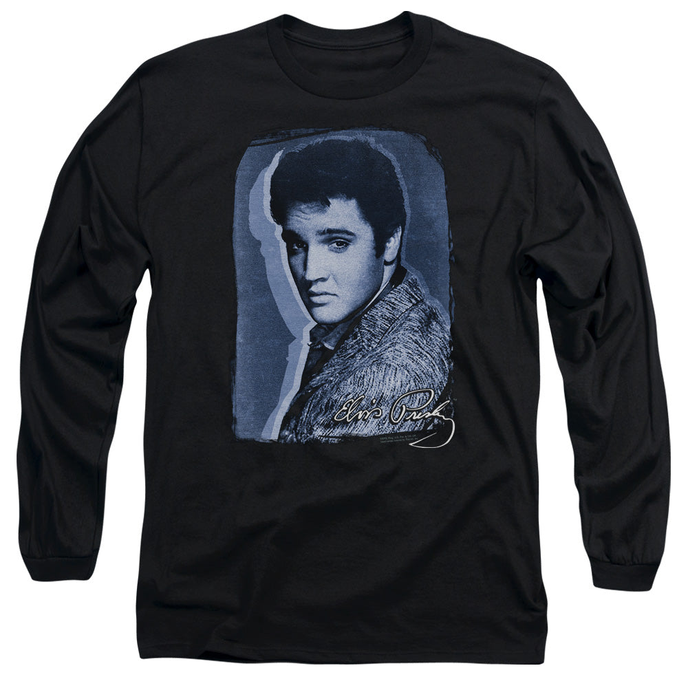 ELVIS PRESLEY/OVERLAY -  L/S ADULT 18/1  - BLACK