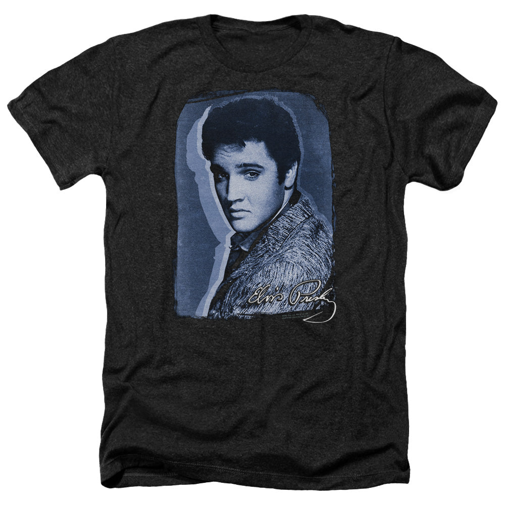ELVIS PRESLEY/OVERLAY - ADULT HEATHER - BLACK