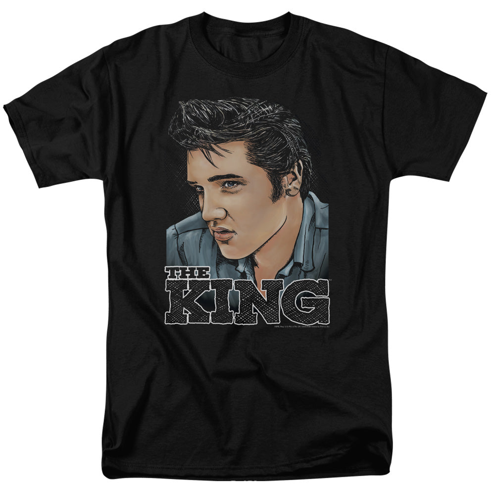 ELVIS PRESLEY/GRAPHIC KING - S/S ADULT 18/1  -  BLACK
