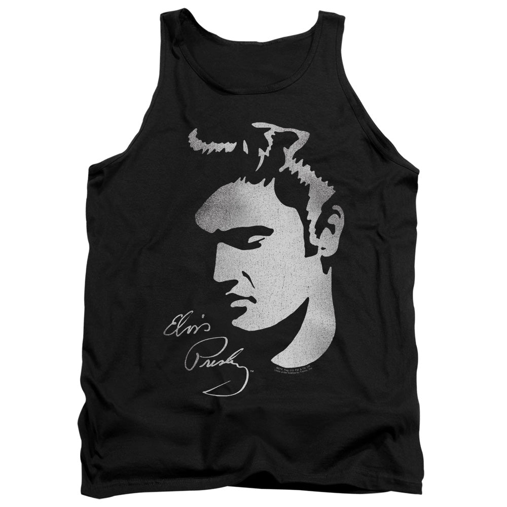 ELVIS PRESLEY/SIMPLE FACE - ADULT TANK - BLACK