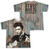 ELVIS PRESLEY/WOODGRAIN (FRONT/BACK PRINT) - S/S YOUTH POLY CREW - MULTI