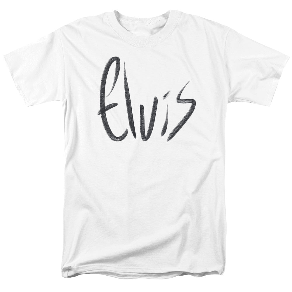 ELVIS PRESLEY/SKETCHY NAME - S/S ADULT 18/1  -  WHITE