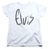 ELVIS PRESLEY/SKETCHY NAME - S/S WOMENS TEE - WHITE