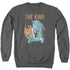 ELVIS PRESLEY/MIC IN HAND - ADULT CREWNECK SWEATSHIRT - CHARCOAL