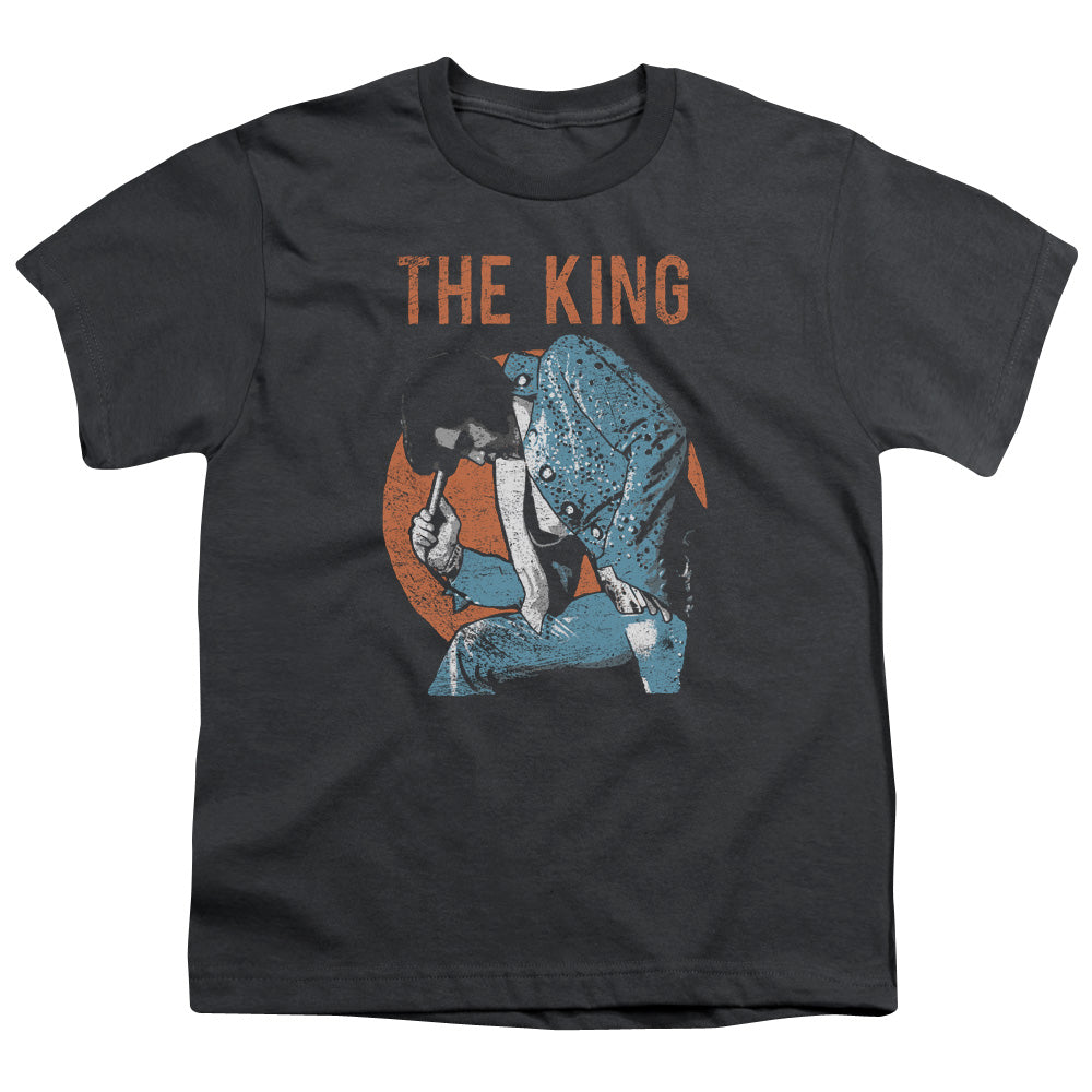 ELVIS PRESLEY/MIC IN HAND - S/S YOUTH 18/1 - CHARCOAL