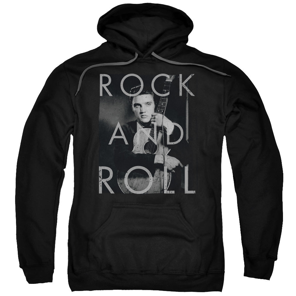 ELVIS PRESLEY/ROCK AND ROLL - ADULT PULLOVER HOODIE - BLACK