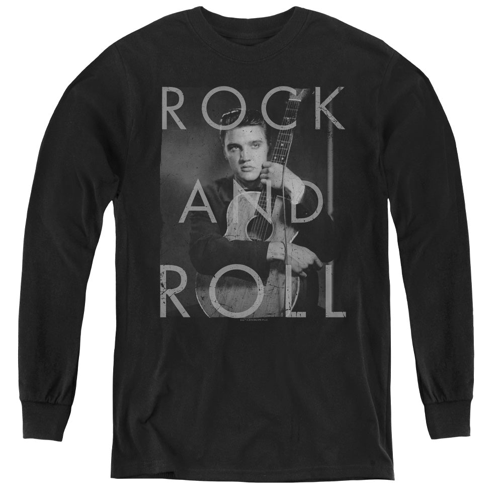ELVIS PRESLEY/ROCK AND ROLL - YOUTH LONG SLEEVE TEE - BLACK