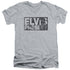 ELVIS PRESLEY/BLOCK LETTERS - S/S ADULT V-NECK 30/1 - ATHLETIC HEATHER