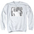 ELVIS PRESLEY/ALOHA GRAY - ADULT CREWNECK SWEATSHIRT - WHITE