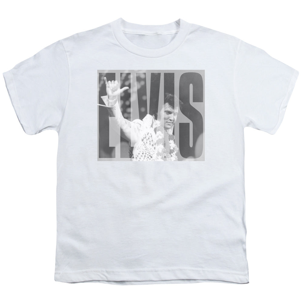 ELVIS PRESLEY/ALOHA GRAY - S/S YOUTH 18/1 - WHITE