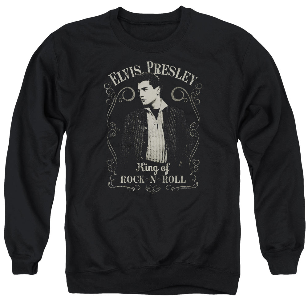 ELVIS PRESLEY/ROCK LEGEND - ADULT CREWNECK SWEATSHIRT - BLACK