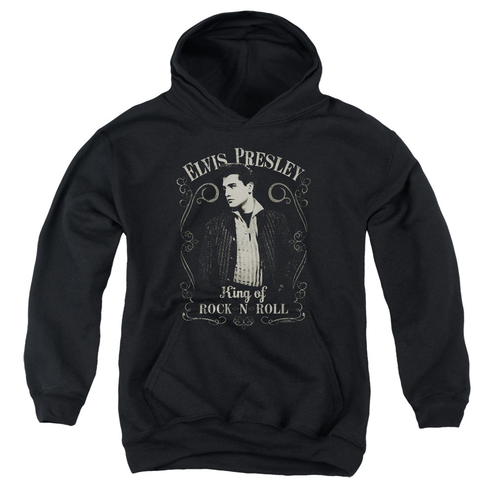 ELVIS PRESLEY/ROCK LEGEND - YOUTH PULLOVER HOODIE - BLACK