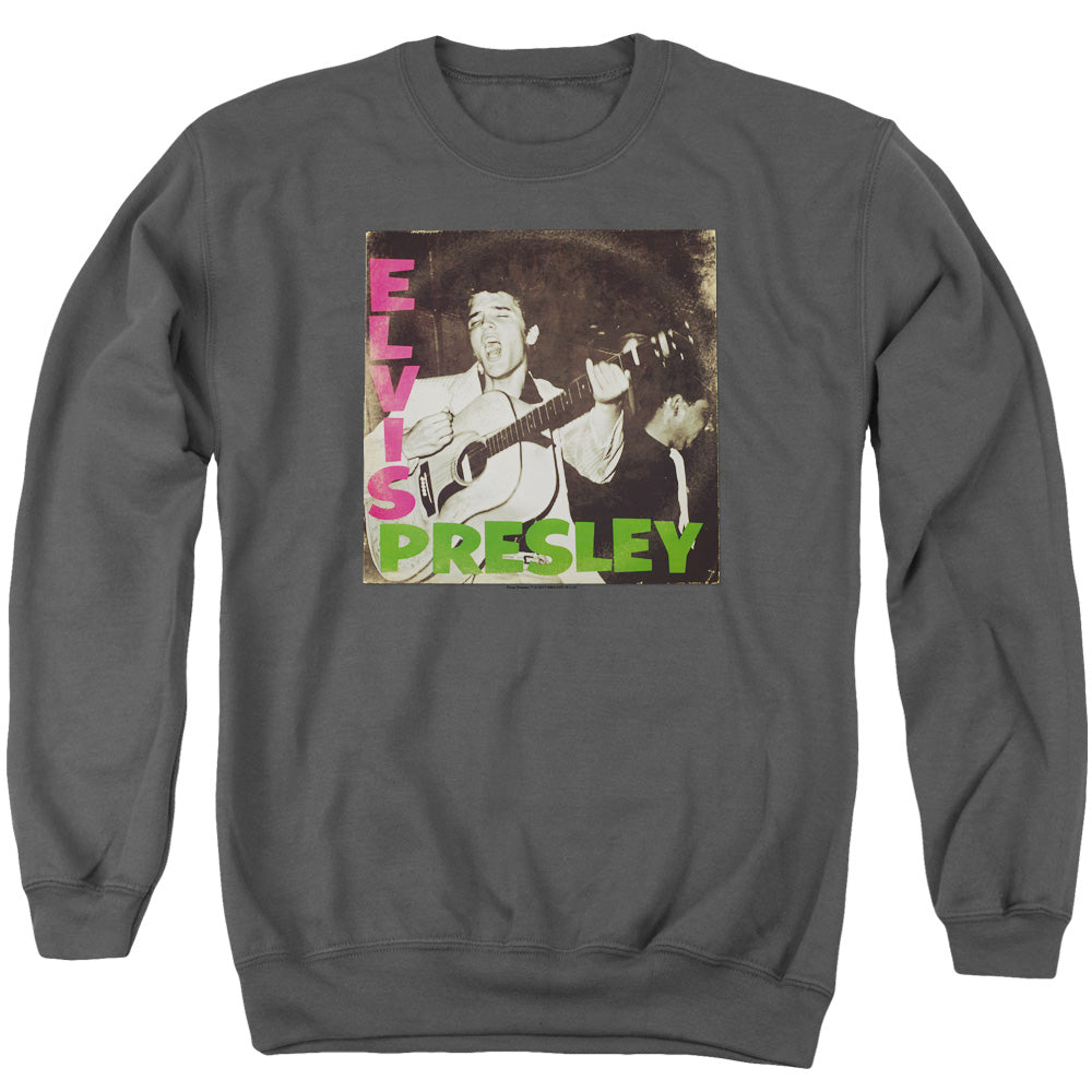 ELVIS PRESLEY/FIRST LP - ADULT CREWNECK SWEATSHIRT - CHARCOAL