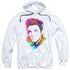ELVIS PRESLEY/WATERCOLOR KING - ADULT PULLOVER HOODIE - WHITE