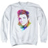 ELVIS PRESLEY/WATERCOLOR KING - ADULT CREWNECK SWEATSHIRT - WHITE