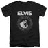 ELVIS PRESLEY/ROCK KING - S/S ADULT V-NECK 30/1 - BLACK