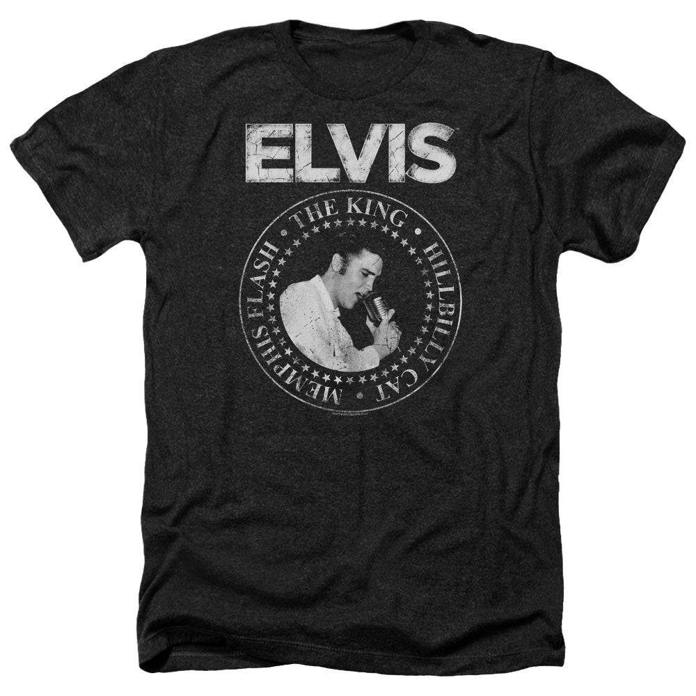 ELVIS PRESLEY/ROCK KING - ADULT HEATHER - BLACK