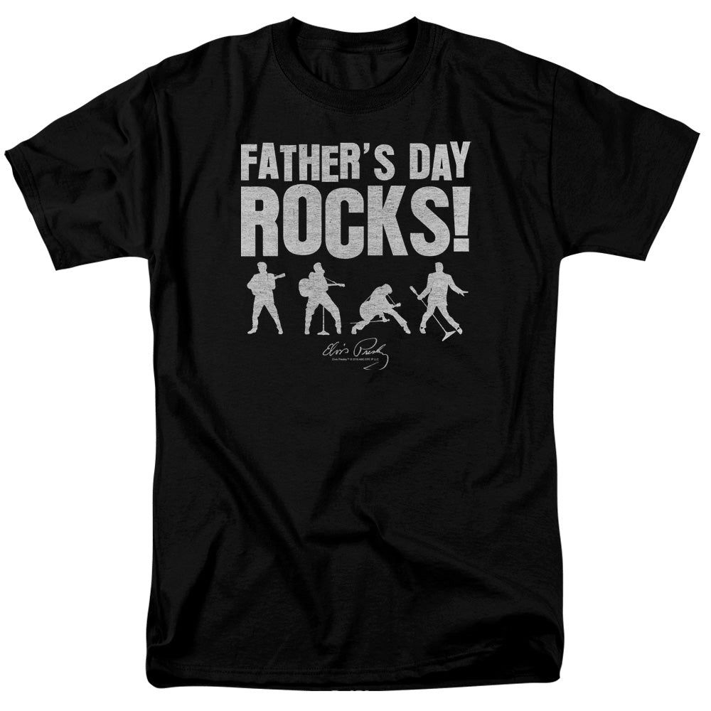 ELVIS PRESLEY/FATHERS DAY ROCKS - S/S ADULT 18/1 - BLACK