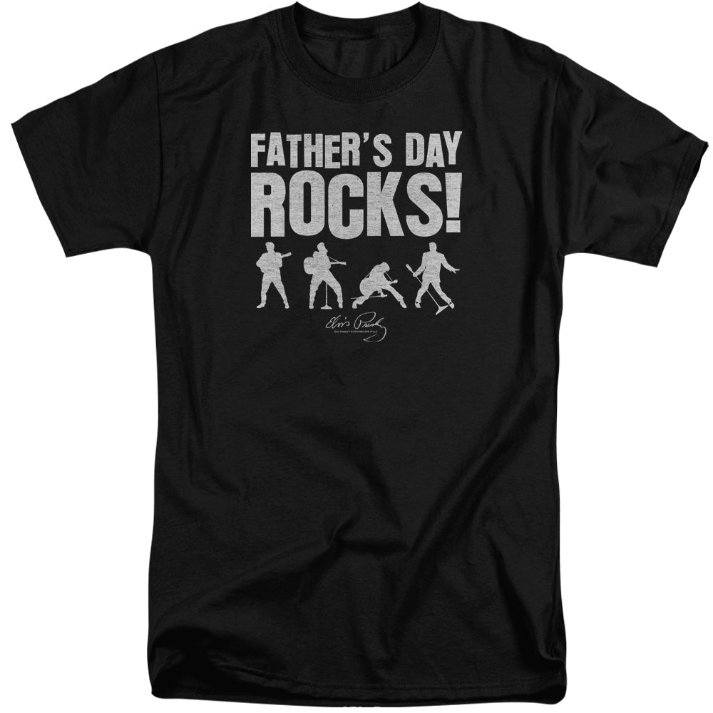 ELVIS PRESLEY/FATHERS DAY ROCKS - S/S ADULT TALL 18/1 - BLACK