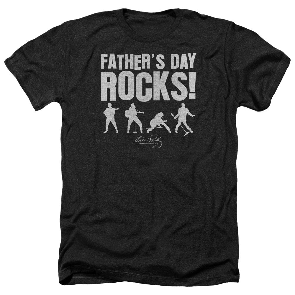 ELVIS PRESLEY/FATHERS DAY ROCKS - ADULT HEATHER - BLACK