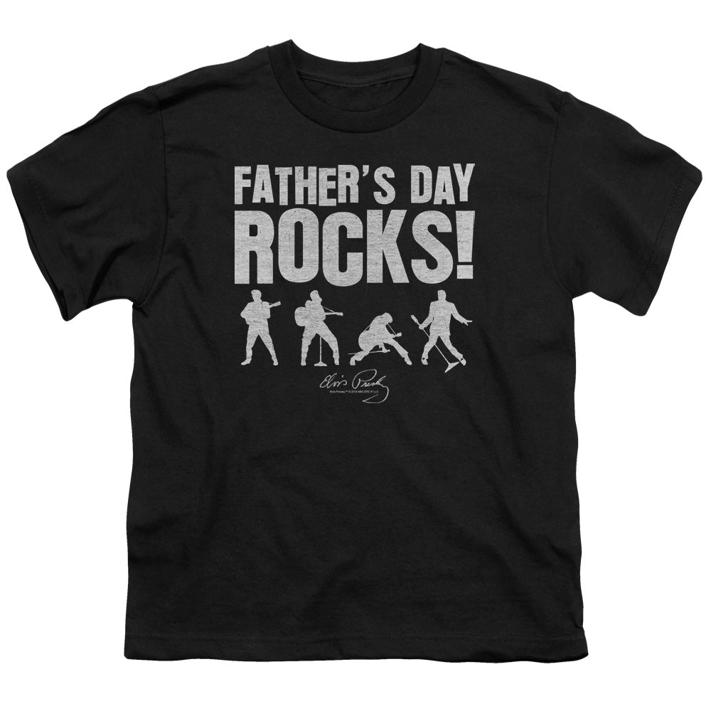 ELVIS PRESLEY/FATHERS DAY ROCKS - S/S YOUTH 18/1 - BLACK