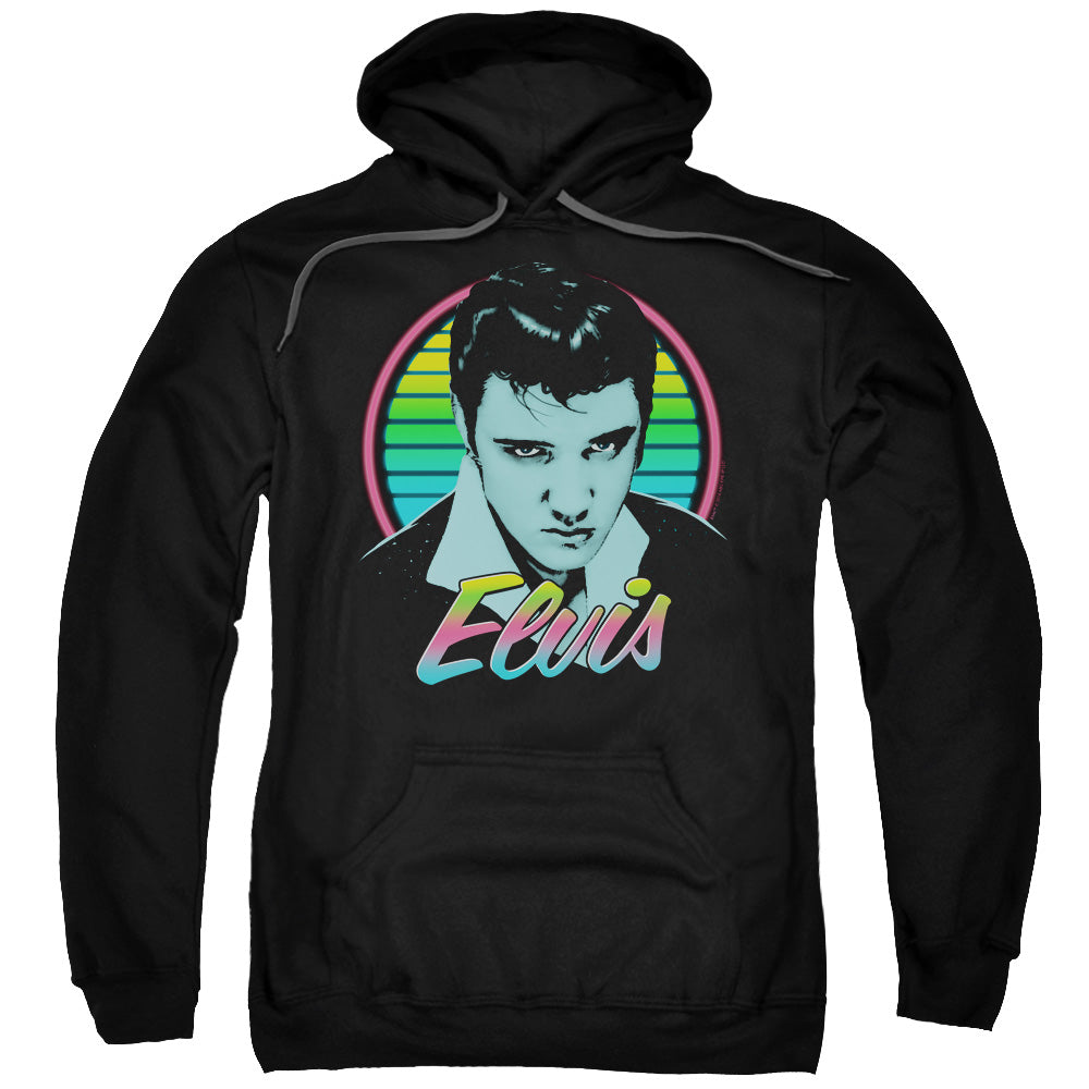 ELVIS PRESLEY/NEON KING - ADULT PULLOVER HOODIE - BLACK
