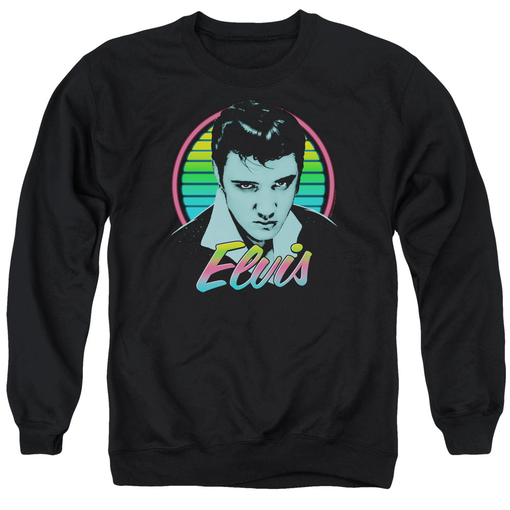 ELVIS PRESLEY/NEON KING - ADULT CREWNECK SWEATSHIRT - BLACK