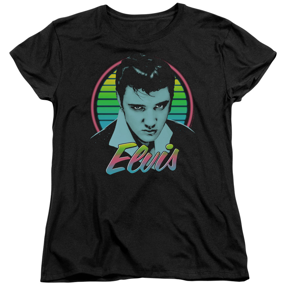 ELVIS PRESLEY/NEON KING - S/S WOMENS TEE - BLACK