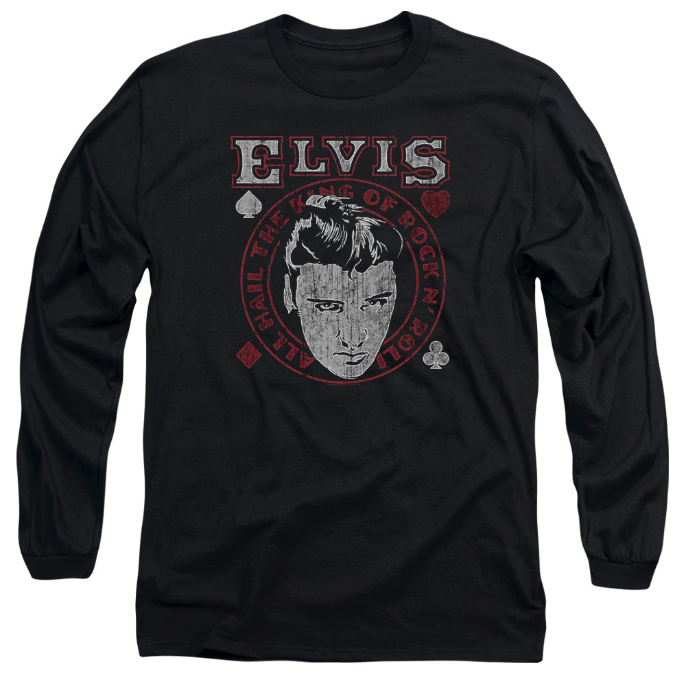 ELVIS PRESLEY/HAIL THE KING - L/S ADULT 18/1 - BLACK