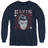 ELVIS PRESLEY/HAIL THE KING - YOUTH LONG SLEEVE TEE - NAVY